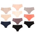 thumbnail image 1 of Pretty Sweet Intimates Laser Cut Seamless Cheeky Bikini Underwear with Lace, Pastels, L, 10 Pack, 1 of 6