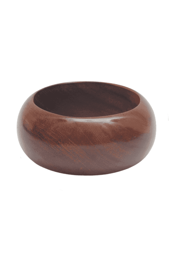 Sisoo Wood Bangle Pretty Tropicalia Handmade Jewelry, Half-Round Minimalist Style, Lightweight Eco-Friendly Satin Wax Finish for Adult