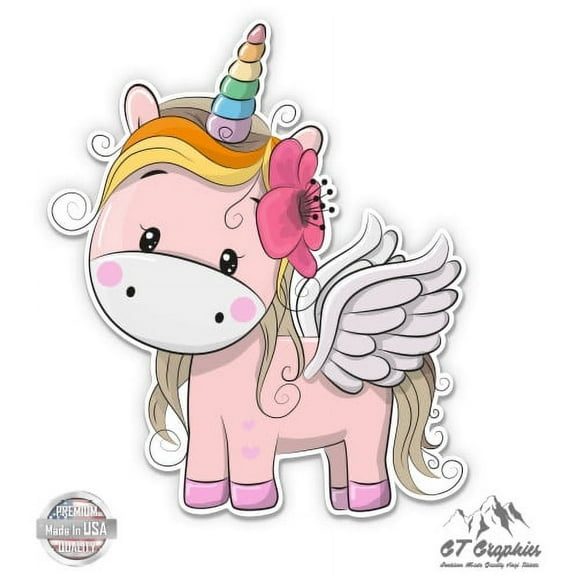 Pretty Unicorn - 3" Vinyl Sticker - For Car Laptop I-Pad Phone Helmet Hard Hat - Waterproof Decal