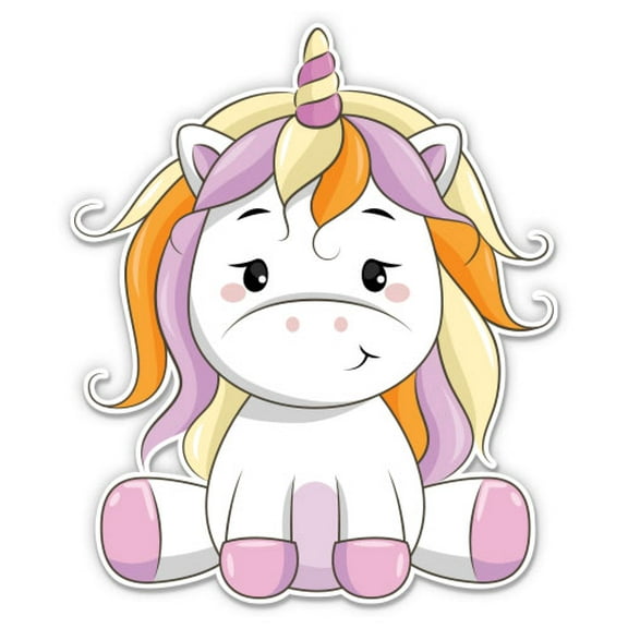 Pretty Unicorn Cutie - 5" Vinyl Sticker - For Car Laptop I-Pad - Waterproof Decal