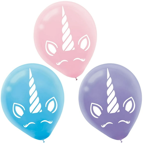 Pretty Unicorn Party Bulk Helium 12" Latex Balloons, Purple Pink Blue, 100 CT