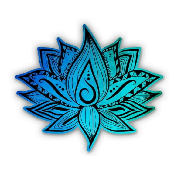 Pretty Watercolor Lotus Zen - 12" Vinyl Sticker Waterproof Decal