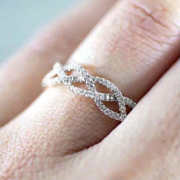 Pretty Wedding Engagement Women 925 Silver Rings Cubic Zircon Jewelry Sz 6-10