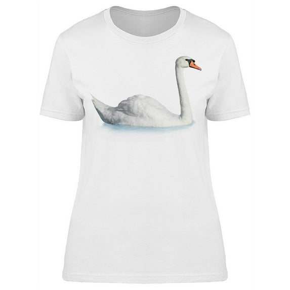 Pretty White Swan On The Water T-Shirt Women -Image by Shutterstock, Female Large