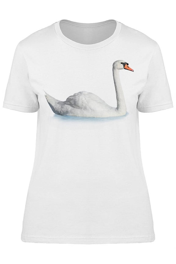 Pretty White Swan On The Water T-Shirt Women -Image by Shutterstock, Female Small