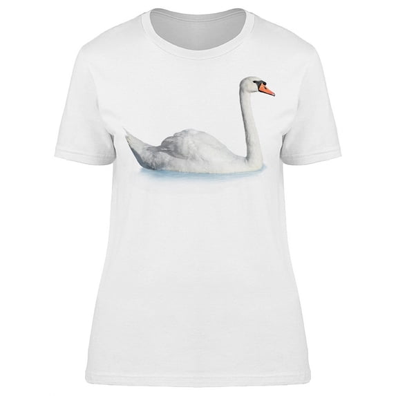 Pretty White Swan On The Water T-Shirt Women -Image by Shutterstock, Female x-Large