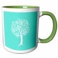 thumbnail image 1 of Pretty White Tree on Turquoise Background 11oz Two-Tone Green Mug mug-261998-7, 1 of 3