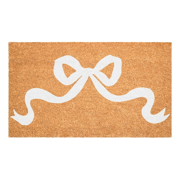 Pretty White bow Doormat, 17" x 29"