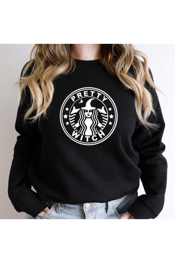 Pretty Witch For Dark, Funny Halloween Aesthetic Graphic Tee, Goth SW19381 Unisex Sweatshirt, Up to Size 5XL