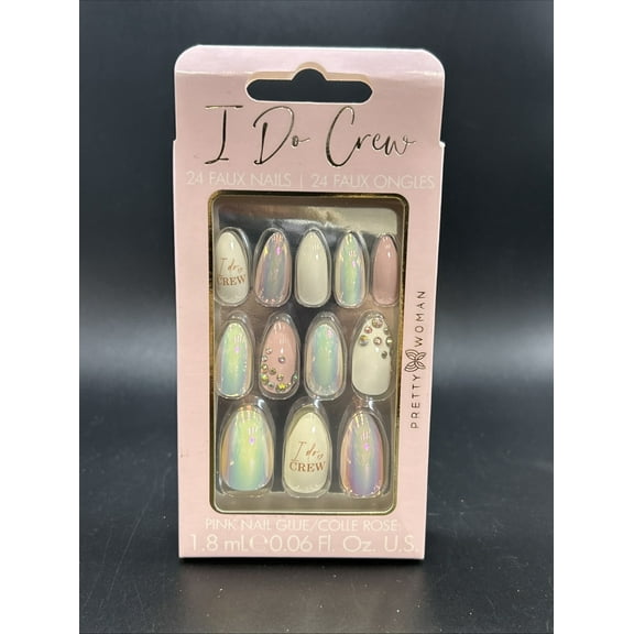 Pretty Woman Wedding I Do Crew Faux Nails 24 With glue Included