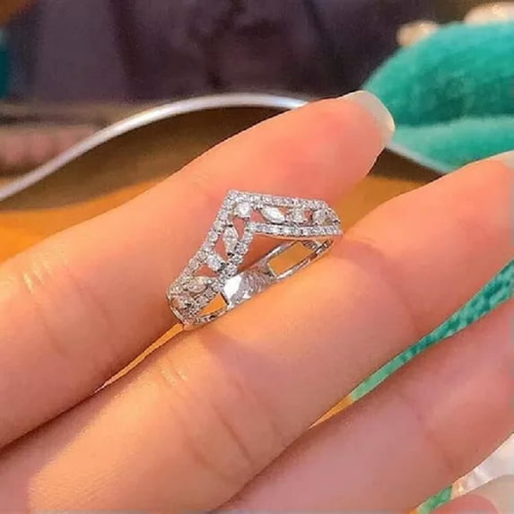 Pretty Women Gift Engagement Party 925 Silver Rings Cubic Zircon Jewelry Sz 6-10