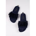 thumbnail image 1 of Pretty You London Women's Albany Hard Soled Tassel Slider Slipper in Navy, 1 of 5