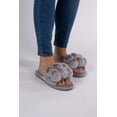 thumbnail image 1 of Pretty You London Women's Dolly Pom Pom Slider Slipper in Gray, 1 of 4