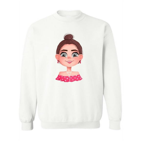 Pretty Young Girl Sweatshirt Women -Image by Shutterstock, Female 5X-Large