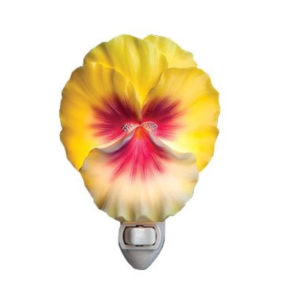 Pretty and Big Yellow Pansy Night Light Bonded Marble Electric