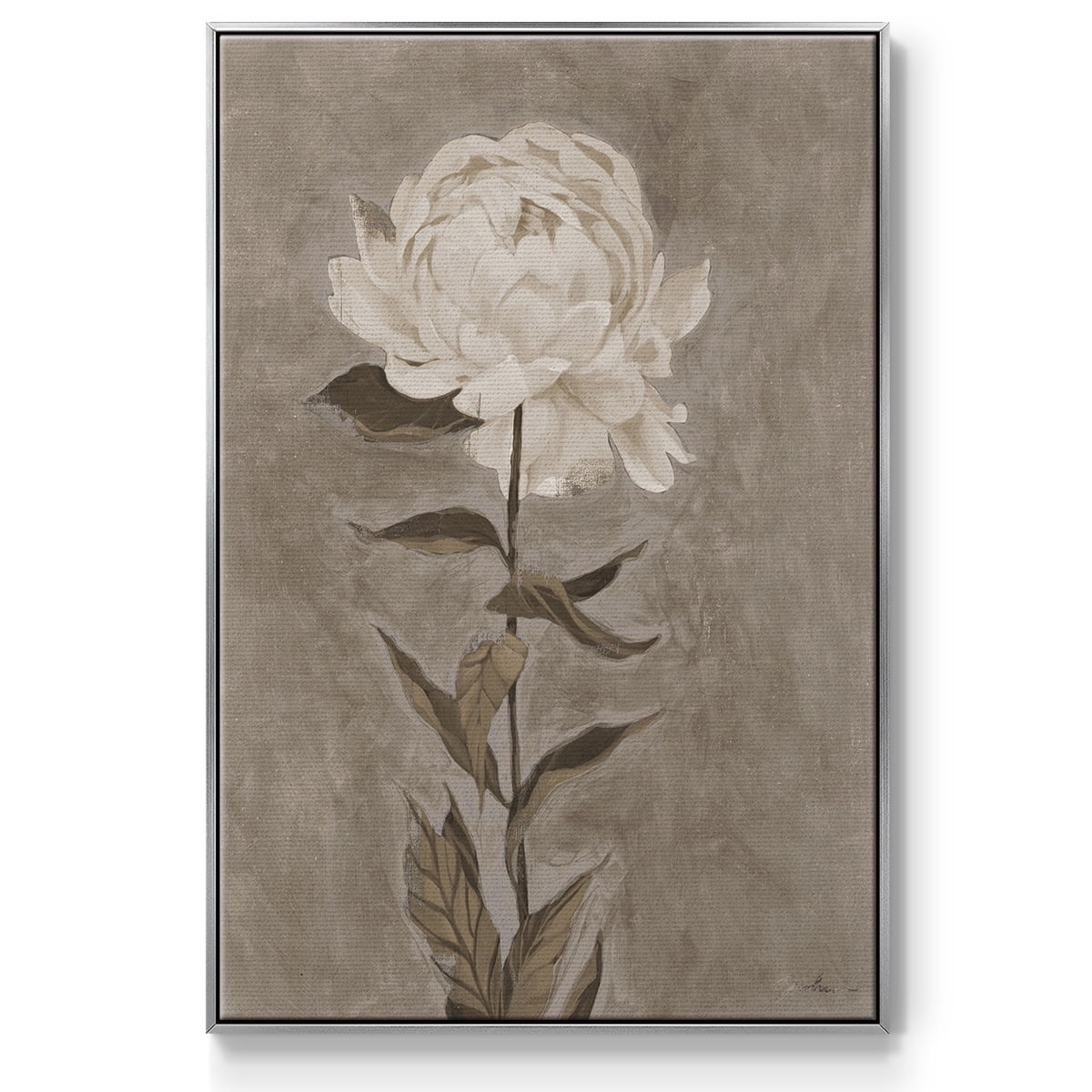 Pretty as a Peony I Framed Premium Gallery Wrapped Canvas - Ready to Hang - 17 x 25 - Silver Floating Frame