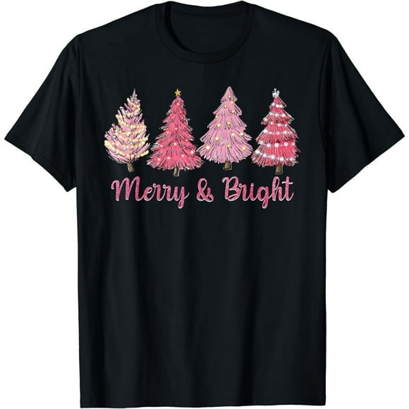 Pretty in Pink: Festive Christmas Tree and Costume T-Shirt for a Merry and Bright Holiday Season