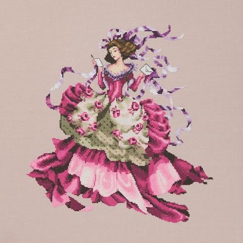 Nora Corbett Mirabilia "Sleeping Princess" Cross Stitch Kit - Chart, Beads, Braid Included, Design Size 13.4" X 19.6"
