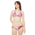 thumbnail image 1 of Pretty in Pink: Marble Strappy Bikini Set, Cute and Trendy Swimwear, 1 of 9