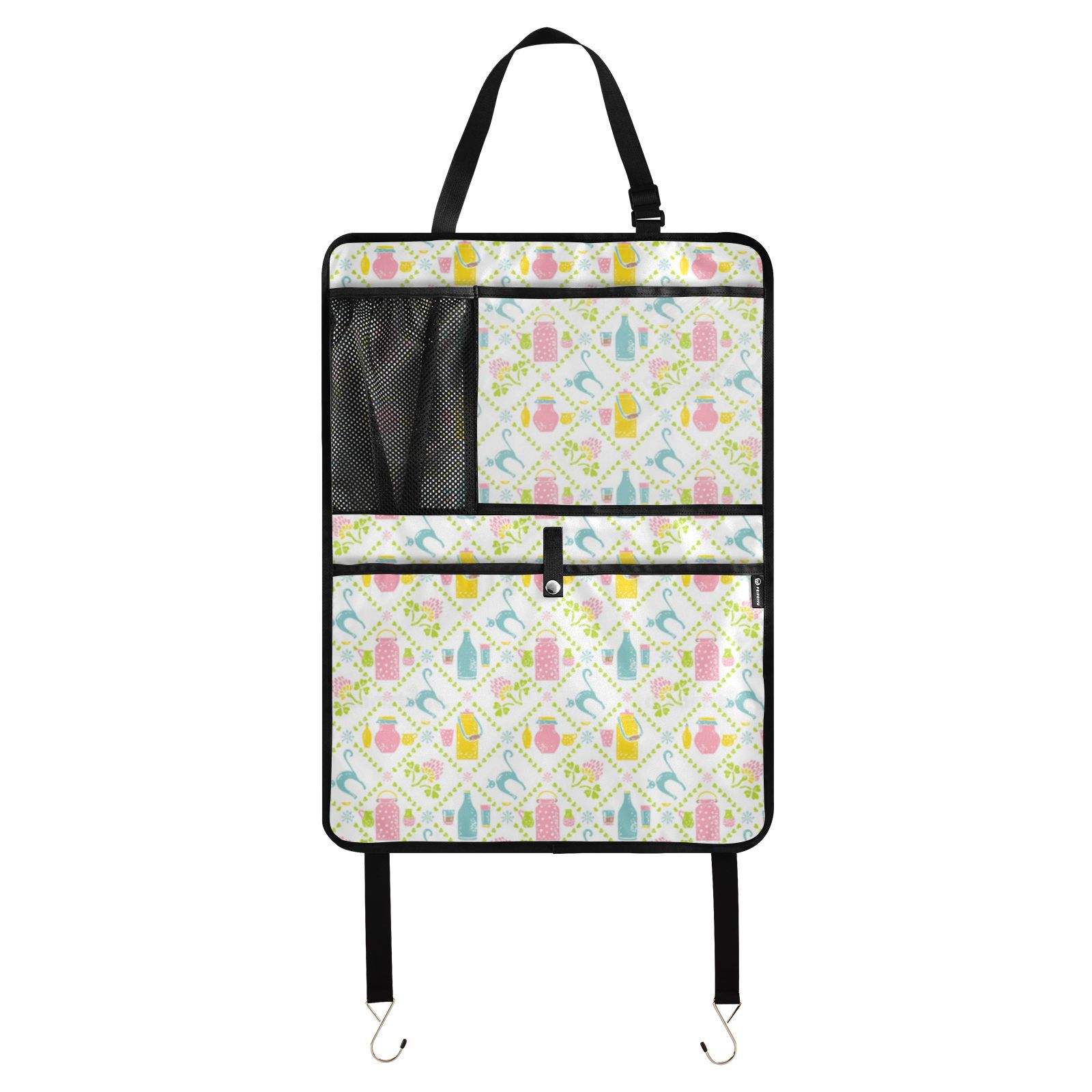 Pretty pastel summer pattern 167 Pack Backseat Protector Seat Covers for Your Car, SUV, Minivan or Truck Seats - Vehicle Back Seat Safety Accessories - Universal Fit Automotive Interior Protectors