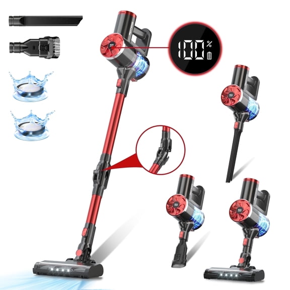 PrettyCare Cordless Stick Vacuum Cleaner Lightweight for Carpet Floor Pet Hair M2