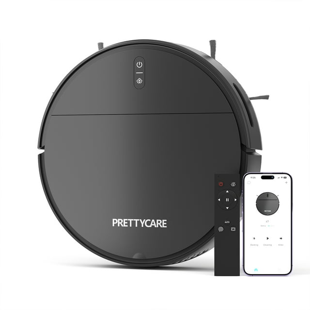 PrettyCare Robot Vacuum Cleaner with 2800Pa,Featured Carpet Boost
