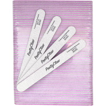 Zebra 180/180 Grit Professional Acrylic Nail Files - 7 Packs Of 50 (350 Total)