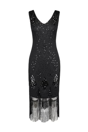 Women 1920s Gatsby Cocktail Sequin Art Deco Flapper Dress