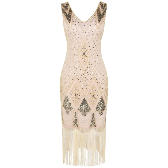 PrettyGuide Women 1920s Gatsby Cocktail Sequin Art Deco Flapper Dress