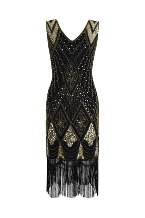Women 1920s Gatsby Cocktail Sequin Art Deco Flapper Dress
