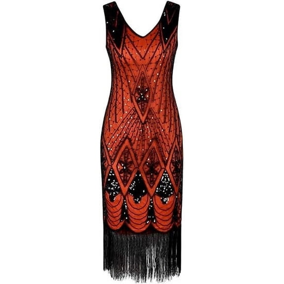 PrettyGuide Women 1920s Gatsby Cocktail Sequin Art Deco Flapper Dress