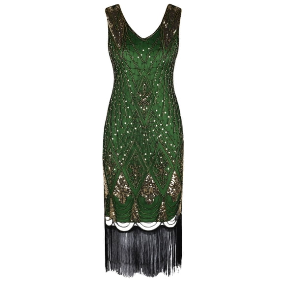 PrettyGuide Women 1920s Gatsby Cocktail Sequin Art Deco Flapper Dress