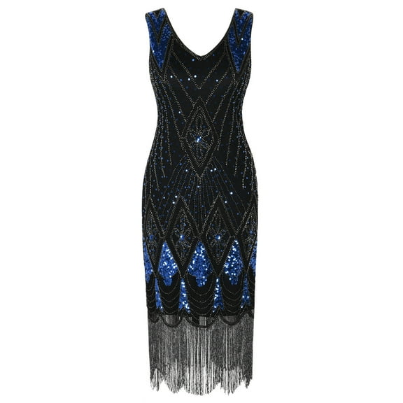 PrettyGuide Women 1920s Gatsby Cocktail Sequin Art Deco Flapper Dress