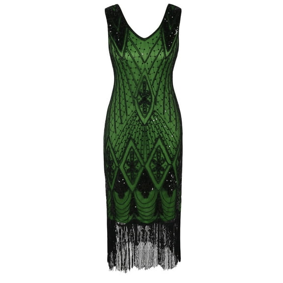 PrettyGuide Women 1920s Gatsby Cocktail Sequin Art Deco Flapper Dress