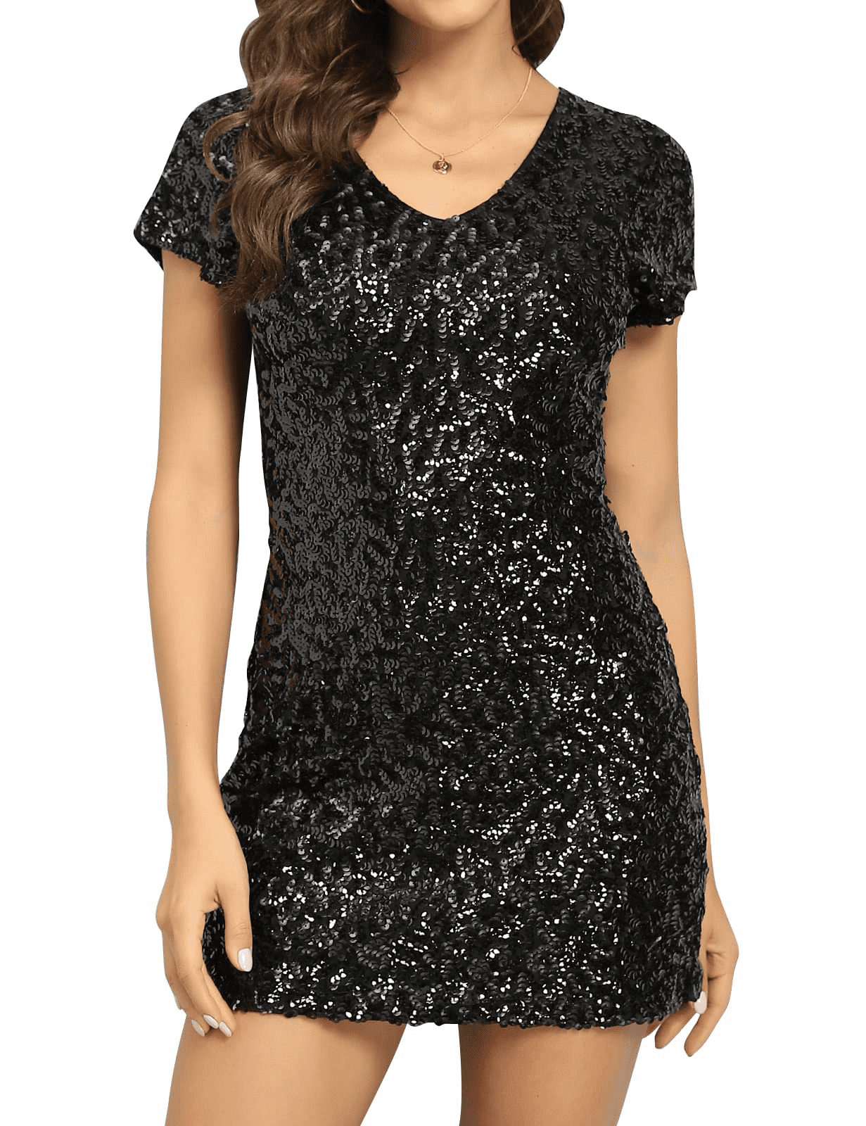 PrettyGuide Women Sequin Dress V Neck ...