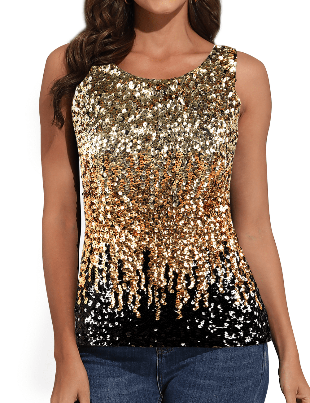 black sparkle top womens