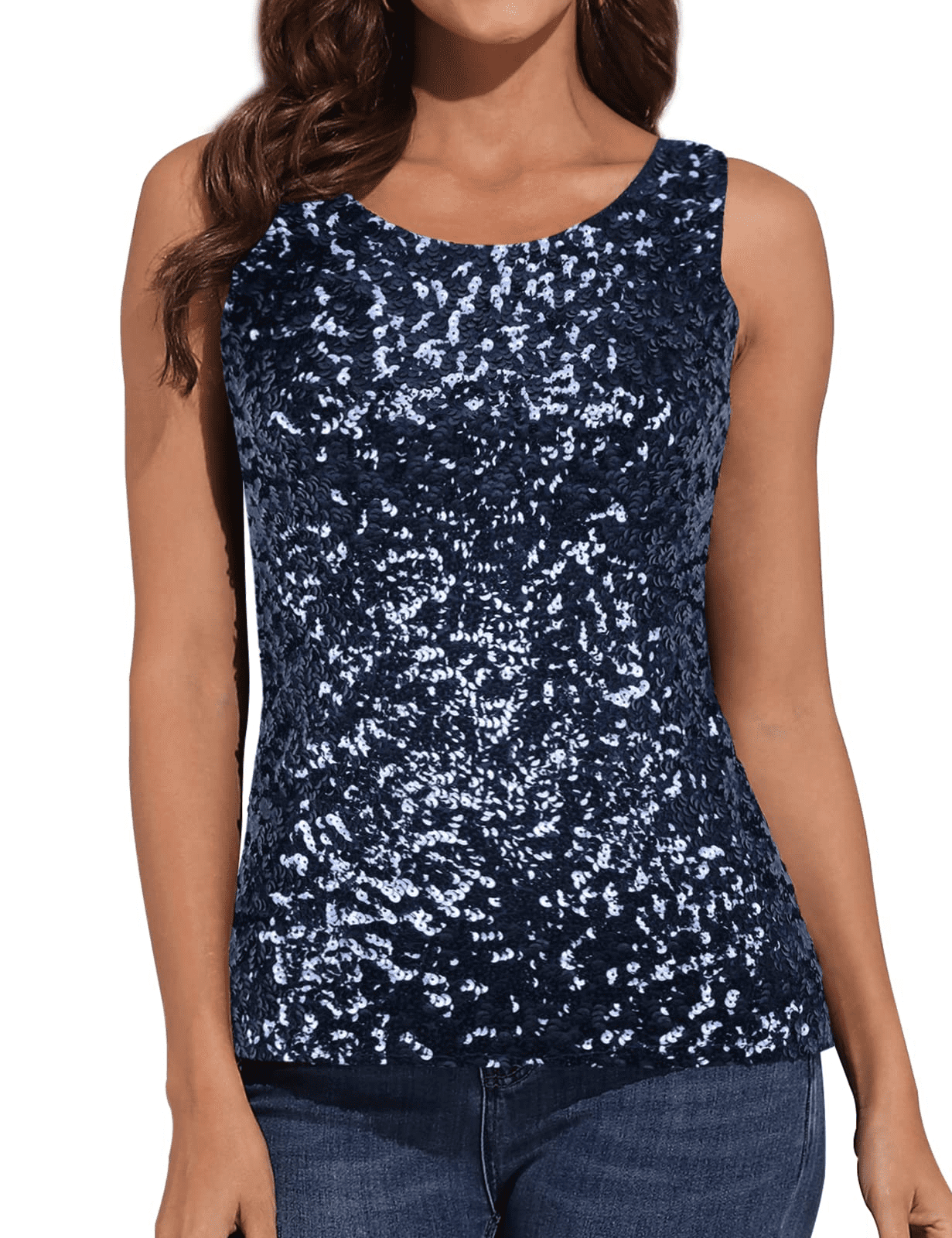 navy sparkle top
