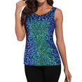 thumbnail image 1 of PrettyGuide Women Shimmer Glam Sequin Embellished Sparkle Tank Top Vest Tops Symphony green, Medium, 1 of 7