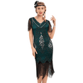 thumbnail image 1 of PrettyGuide Women's 1920s Dress Sequin Art Deco Flapper Dress with Sleeve, 1 of 7