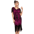 thumbnail image 1 of PrettyGuide Women's 1920s Dress Sequin Art Deco Flapper Dress with Sleeve, 1 of 7