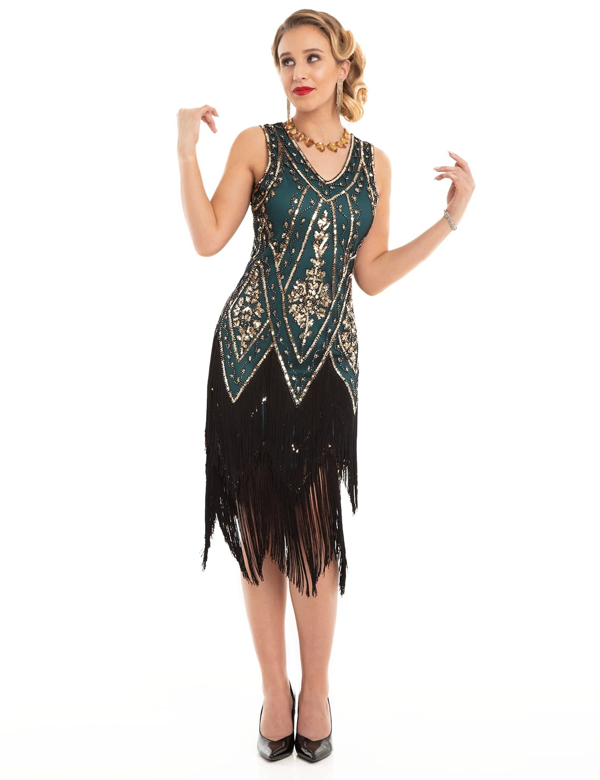 Prettyguide Women's 1920s Flapper Dress Vintage Swing Fringed Gatsby Roaring 20s Dress