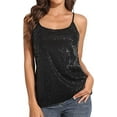 thumbnail image 1 of PrettyGuide Women's All Over Sequin Top Shimmer Strappy Camisole Sparkly Tank Tops Party Shirts, Small, 1 of 7