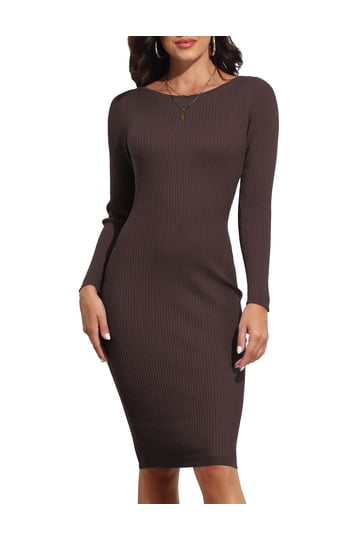 solid rib-knit bodycon dress Solid Rib Knit Scoop Neck Mini Tank Dress