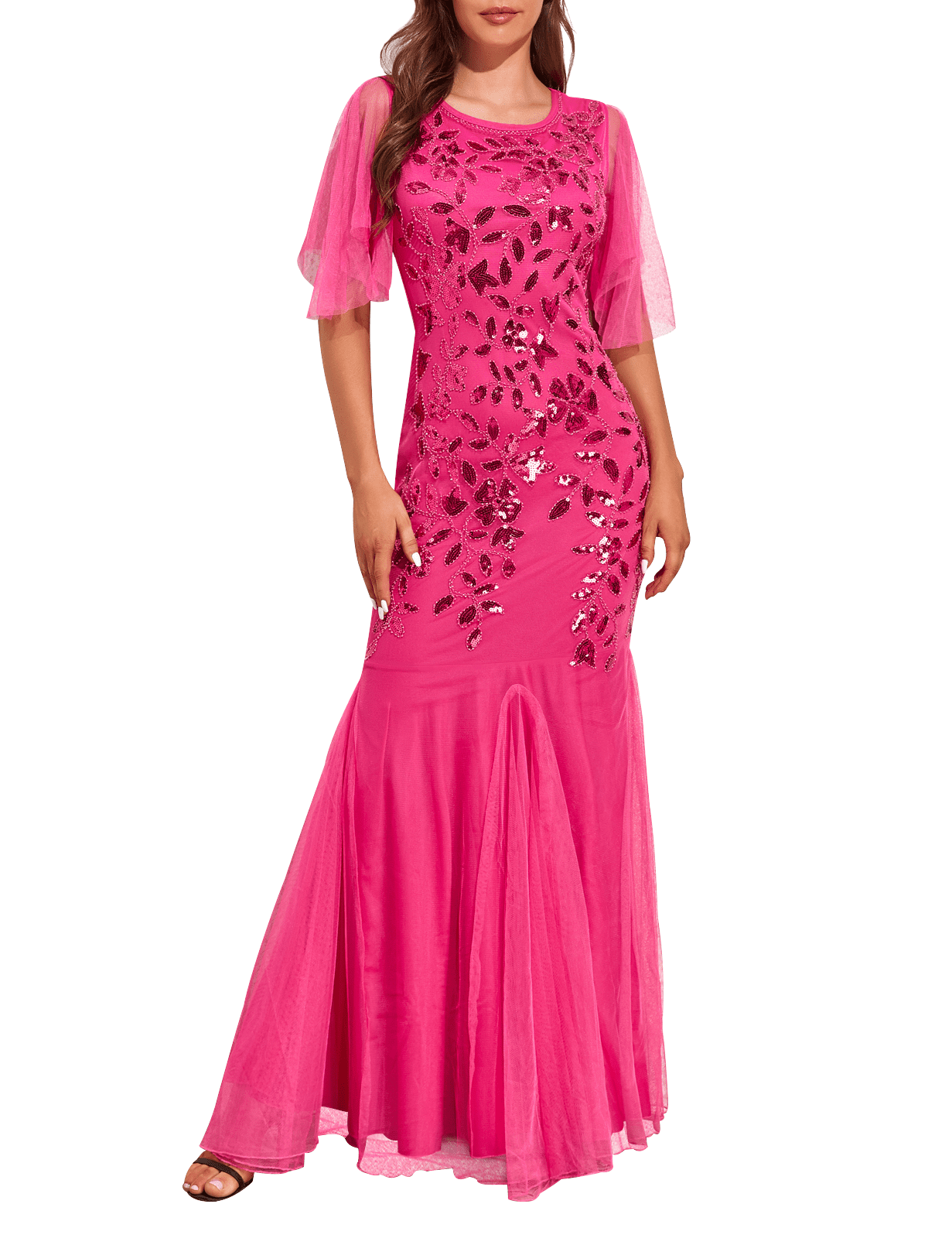 PrettyGuide Women's Evening Dress, 1920s Sequin Mermaid Hem, Maxi Formal  Ball Gown, Small - Walmart.com