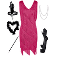 thumbnail image 1 of PrettyGuide Women's Flapper Dress Sequined Fringe 1920s Gatsby Party Cocktail Dresses Rose with Accessories, Small, 1 of 7