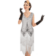 thumbnail image 1 of PrettyGuide Women's Flapper Dresses Sequin Pearl Fringe Dress V Neck 1920s Dress Art Deco Great Gatsby Dress, 1 of 8