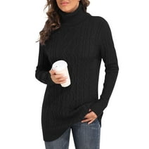 PrettyGuide Women's Long Sweater Turtleneck Pullover Tunic Sweater Tops