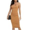 thumbnail image 1 of PrettyGuide Women's Rib Knit Midi Dress Spaghetti Strap Formal Dresses Going Out Dress, 1 of 7