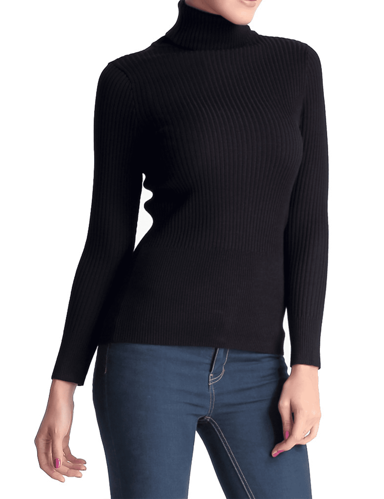PrettyGuide Women's Ribbed Turtleneck Long Sleeve Sweater