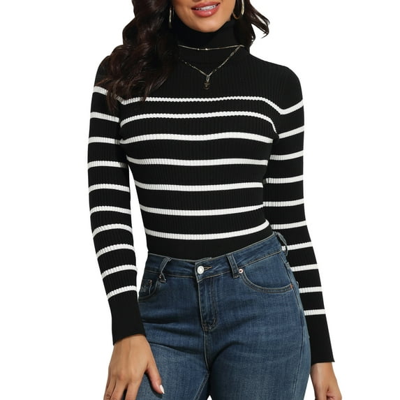 PrettyGuide Women's Ribbed Turtleneck Long Sleeve Sweater